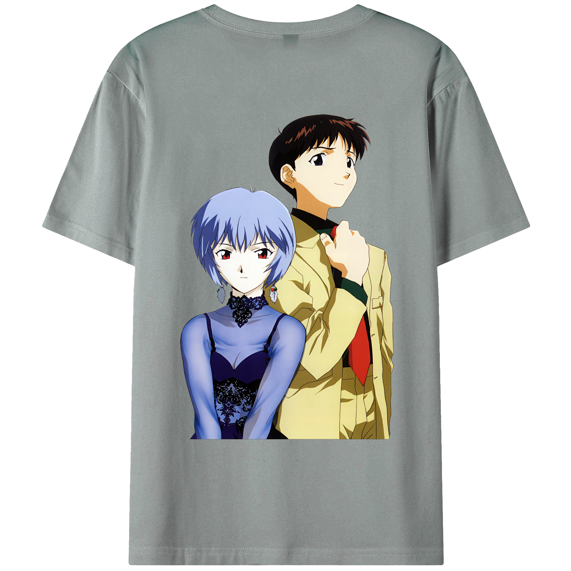 （画像用） EVA 新世紀エヴァンゲリオン 綿100％ メンズ半袖Tシャツ（バックプリント） 通気性